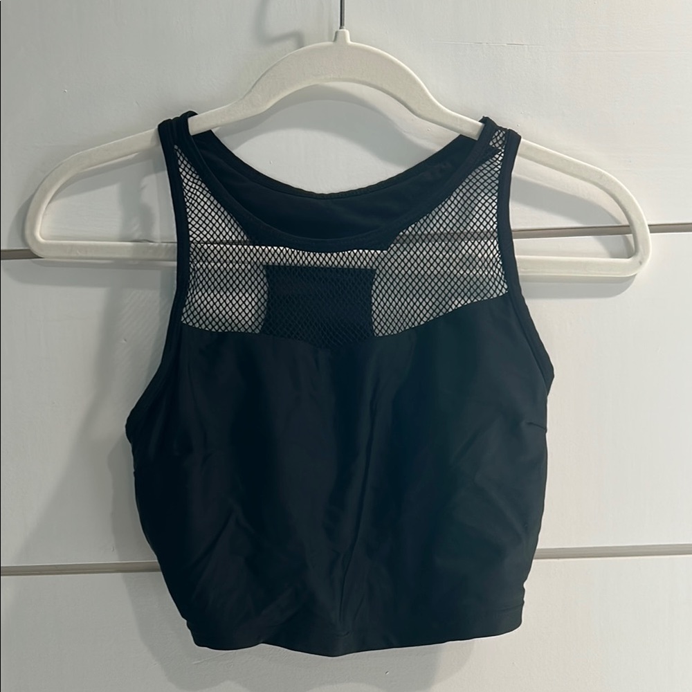 Black Mesh Crop Top